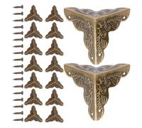 GATHINESS Protectores de Esquinas de Hierro Vintage Aumento de Durabilidad y Simplificación en Proyectos DIY 35 Piezas con Tornillos para Muebles y Cajas de Madera