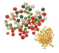 GATHINESS Remaches de Perlas para Manualidades 60 Pcs, Tachuelas Decorativas para Bolsos y Ropa, Aleación y Resina, Tamaños 8 Mm y 10 Mm, Colores Beige, Rojo y Azul, Accesorios