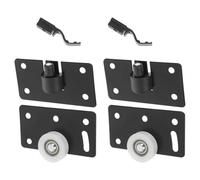 GATHINESS Ruedas Deslizantes Negro 2 Piezas Acero Laminado en Frío Soporte Resistente y Duradero para Puertas Correderas de Armario para Cocina y Mejoras DIY