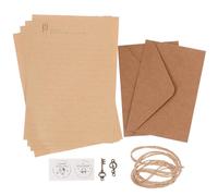 GATHINESS Set de Papelería Vintage Papel Cartas y Sobres Antiguos, Papel para Cartas y Sobres Cuerda de Cáñamo y Metal, Portátil para Poemas y Saludos
