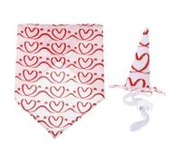 GATHINESS Set de Sombreros y Toallas de Saliva Decorativas para Mascotas S, 4 Gorros de Plástico y 4 Baberos Triangulares para Perros y Gatos, Accesorios para Fiesta y Día de San Valentín