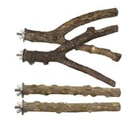 GATHINESS Soporte para Loros de Madera Natural, Perchero de Entrenamiento para Aves, Juego de Soporte y Puesto para Jaula, Accesorio para Jaulas de Loro Yaco, Juguete para Ejercitar Pájaros