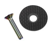 GATHINESS Tapa del Auricular para Bicicleta Cubierta para Cuenco de Bicicleta Fibra de Carbono y Tornillo de Aleación de Titanio Negro Fácil de Instalar y Uso de Refitting