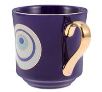 GATHINESS Taza de Cerámica Turca Pintada a Mano Ojo de Fátima 120 Ml Color Azul Real para Café Expreso y Té, Taza Original para Bebidas Calientes y Vaso de Cerámica del Mal de Ojo en Hogar