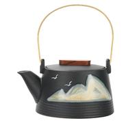GATHINESS Tetera de Cerámica Negra Filtro y Mango Ergonómico, Tetera Pequeña para Hacer Té, Decoración Creativa para Salón de Té, 1 Unidad, Uso en Hogar y Entretenimiento