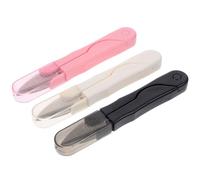 GATHINESS Tijeras para Hilo en Forma de U, Juego de 3 Piezas Mango Metálico y Tapa Transparente, Material Abs y Acero Inoxidable, Herramienta Doméstica Fácil de Transportar Color Aleatorio