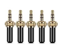 Gathukila 5 conectores de metal de 3,5 mm, conector estéreo de bloqueo de tornillo de 3,5 mm con rosca interna M6
