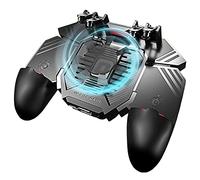 Gatillos para Movil Mando Mobile Controller 6 dedos con Ventilador, Universal Gamepad Joystick de Disparo y apuntar L1R1 Grip para Call of Duty PUBG Compatible con Smartphone Ancho de 67 a 90 mm