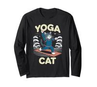 Gatito Aeróbico Gato Yoga Manga Larga