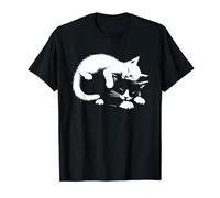 Gatito blanco y negro durmiendo - Gato lindo vintage amante del gatito Camiseta