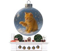 Gatito Bola Decoración de Navidad Ornamento Decoración | Gatos bola árbol de Navidad colgante para invierno casa sala de estar coche espejo retrovisor pared chimenea escuela gatito