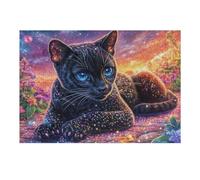 Gatito Brillante sobre el Camino de jardín mágico Puzzles 300 Piezas Maquetas Educativas Detalladas Rompecabezas para Familia Construir DIY Aliviar Estrés Decoración Hogar 300 PCS