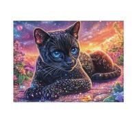 Gatito Brillante sobre el Camino de jardín mágico Puzzles 500 Piezas Impossible 3D Rompecabezas para Adultos Desafío Intelectual Estera Portátil DIY Moderno Creativo 500 PCS