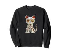 Gatito Día de Muertos Halloween Arte Popular Gato Día Muertos felino Sudadera