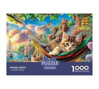 Gatito en Hammock Rompecabezas para Adultos Un Desafío Lleno De Color Y Detalle Triunfa Entre Hombres Y Mujeres A Partir De 14 Años 70x50cm/1000pcs