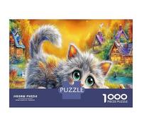 Gatito en Impermeable Puzzles Imposible,desafío for Adults Interesante Juego Educativo 1000 Piezas Obra De Arte De Juego De para Adultos, Regalos A Partir De 14 Años 52x38cm/1000pcs