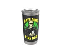 Gatito Fats Good Fire Bad, divertido, amante de los gatos de Frankenstein Vaso térmico de acero inoxidable de doble pared