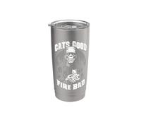 Gatito Fats Good Fire Bad, divertido, amante de los gatos de Frankenstein Vaso térmico de acero inoxidable de doble pared