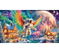 Gatito Junto a la Ventana con Vistas a una Escena Invernal Rompecabezas de 1000 Piezas para Adultos - Cartón Reciclado para Decoración 75x50cm/1000pcs