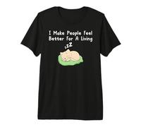 Gatito Kawaii con Cita de Terapeuta para Gatos I Make People Feel Better Camiseta Premium