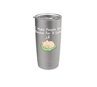 Gatito kawaii con cita de terapeuta para gatos I Make People Feel Better Vaso térmico de acero inoxidable de doble pared