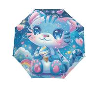 Gatito Lindo Gato Princesa De Dibujos Animados Paraguas Plegable Automático Paraguas de Viaje Mujer Niño Niña Protección UV Resistencia Viento Impermeable