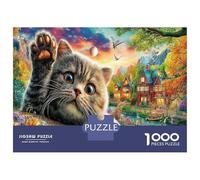 Gatito Lindo Puzzle Imposible,desafío para Adultos Animales Entretenimiento Creativo 1000 Piezas Obra De Arte De Juego De para Adultos Y Niños 38x26cm/1000pcs