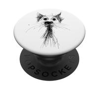 Gatito Lover Abstracto Garabato Dibujo Arte Lindo Gato PopSockets PopGrip Adhesivo