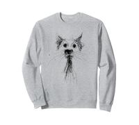 Gatito Lover Abstracto Garabato Dibujo Arte Lindo Gato Sudadera