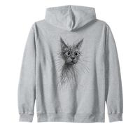 Gatito Lover Abstracto Garabato Dibujo Arte Lindo Gato Sudadera con Capucha