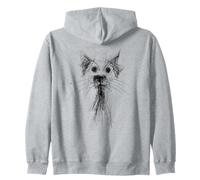 Gatito Lover Abstracto Garabato Dibujo Arte Lindo Gato Sudadera con Capucha