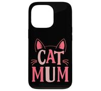 Gatito Rosa Orejas y Bigotes súper Lindo Gato mamá Carcasa para iPhone 13 Pro