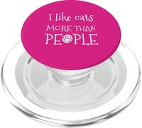 Gatito sarcástico Retro Divertido con Texto en inglés I Like Cats More Than People PopSockets PopGrip para MagSafe