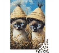 Gatito siamés Puzzle 1000 Piezas, Rompecabezas para Adultos, Rompecabezas Imposable, Rompecabezas Juego De Habilidad para Toda La Familia, Rompecabezas para Adultos, Rompecabezas 1000pcs (75x50cm)