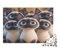 Gatito siamés Puzzle De 1000, DIY, Juguete EduGatoivo, Decoración del Hogar, Rompecabezas para Adultos, A Partir De 14 Años 1000pcs (75x50cm)