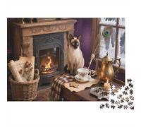 Gatito siamés Puzzle De 1000 Piezas Animal Rompecabezas Adultos De 1000 Piezas Decoracion Regalo 1000pcs (75x50cm)