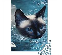 Gatito siamés Puzzle Imposible,desafío para Adultos Juego EduGatoivo 1000 Piezas Obra De Arte De Juego De para Adultos Y Niños 1000pcs (75x50cm)