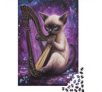 Gatito siamés Puzzles Imposible,desafío para Adultos Juego EduGatoivo 1000 Piezas Obra De Arte De Juego De para Adultos Y Niños 1000pcs (75x50cm)