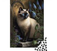 Gatito siameso Puzzle De 1000 Piezas Animales Rompecabezas Adultos De 1000 Piezas Decoracion Regalo 1000pcs (75x50cm)