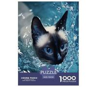 Gatito siameso Puzzle Imposible,desafío for Adults Animales Juego EduGatoivo 1000 Piezas Obra De artee De Juego De para Adultos Y Niños A Parteir De 12 Años 70x50cm/1000pcs