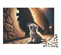 Gatito Sueño Nocturno Puzzle de 1000 Piezas Puzzle para Adultos Papel Interacción Familiar Relax Decoración Regalo 38x26cm/1000pcs