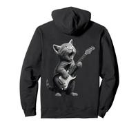 Gatito Tocando la Guitarra Rock and Roll Funny Cat Guitar Music Sudadera con Capucha