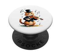 Gatito Tocando violín - Serie Animales Musicales PopSockets PopGrip Adhesivo