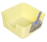 Gatitos Baño para Gatos Bandeja De Arena para Gatos con Frente Rebajado En Forma U, Cómoda para Todo Tipo para, Caja para Inodoro para Hogares(Yellow)