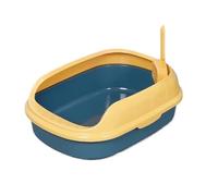 Gatitos Baño para Gatos Bandeja De Arena para Mascotas con Parte Superior Abierta, Lavabo para para Gatos para Lado Alto para Perros, Fácil Limpiar Hogares(Blue)