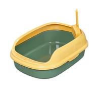 Gatitos Baño para Gatos Bandeja De Arena para Mascotas con Parte Superior Abierta, Lavabo para para Gatos para Lado Alto para Perros, Fácil Limpiar Hogares(Grün)