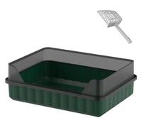 Gatitos Baño para Gatos Caja De Arena para Gatos con Pala para, Inodoro Extra Grande A Prueba Salpicaduras, Bandeja para Fácil Limpiar, Viaje A Casa Hogares(Grün)