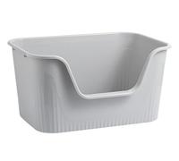Gatitos Baño para Gatos La Forma Abierta De U Las Cajas Arena para Gatos Bajó El Frente Anti Que Salpica para Todo Tipo para Semi Incluida Hogares(Grey)