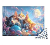 Gatitos Que Duermen con Huevos de Pascua en el Campo Rompecabezas 1000 Piezas Mascotas Puzzle - Regalo, Juego Familiar, Decoración del Hogar, para Adultos 38x26cm/1000pcs