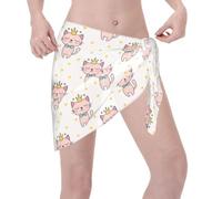 Gatitos Rosas Pareo Playa Mujer Cubierta Sarong Corto Pareos Playa para Vacaciones Traje De Baño Bañador 140X48cm
